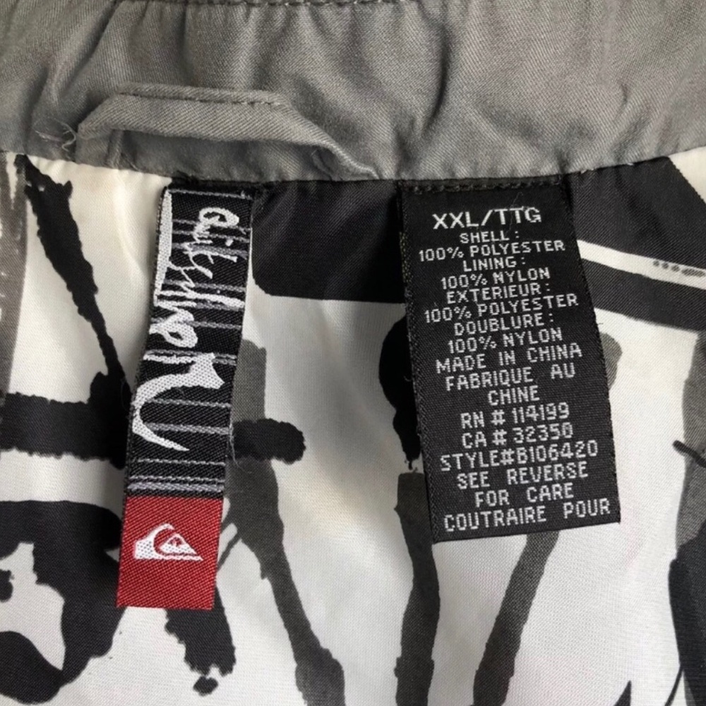 Quicksilver Full Front Zip Up Coat Jacket XXL - Picture 4 of 7